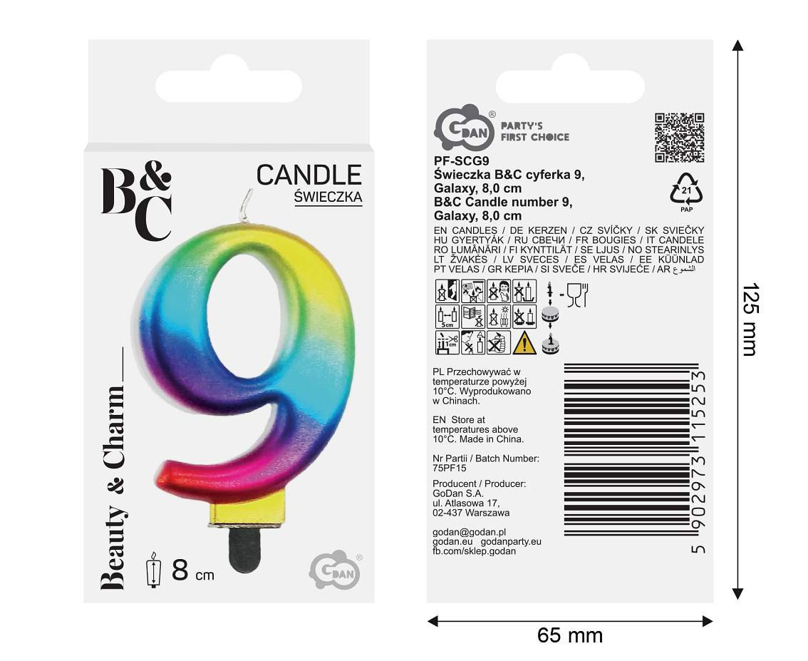 Candle number 9, Galaxy, 8 cm